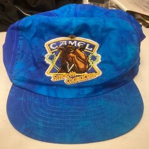 Camel Cigarettes smooth character blue wave snap back hat
